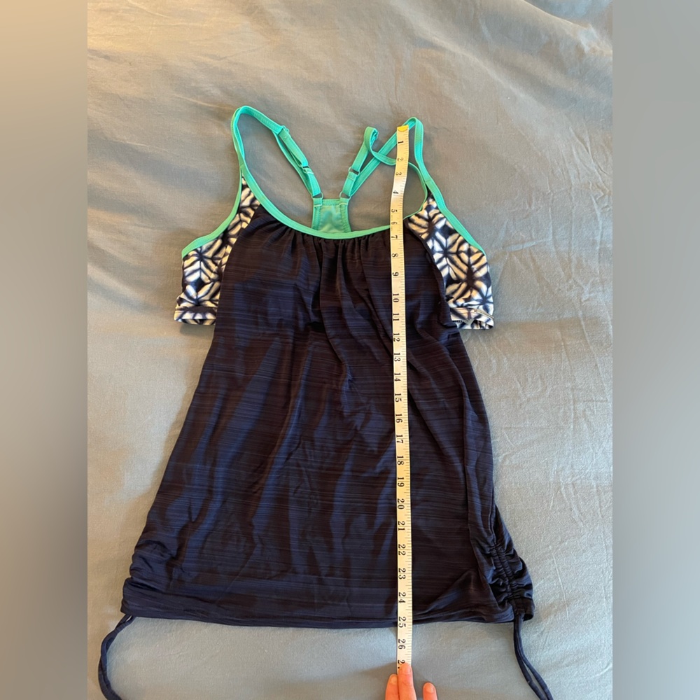 Zero Xposur Women’s Navy and Teal Swim Tankini Top size 14 - Picture 8 of 9